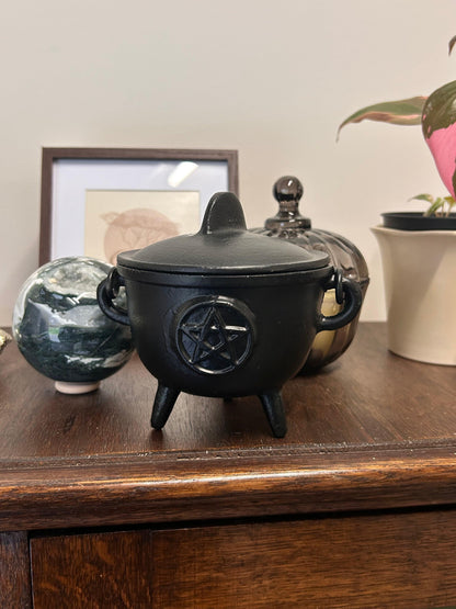 Pentagram Cast Iron Cauldron